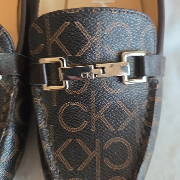 Calvin Klein Women's Logo Loafers Slip-On Flats Monogram CK Brown Size 7.5M - Picture 8 of 12